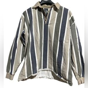 Vintage Striped Long Sleeve cotton Shirt size L